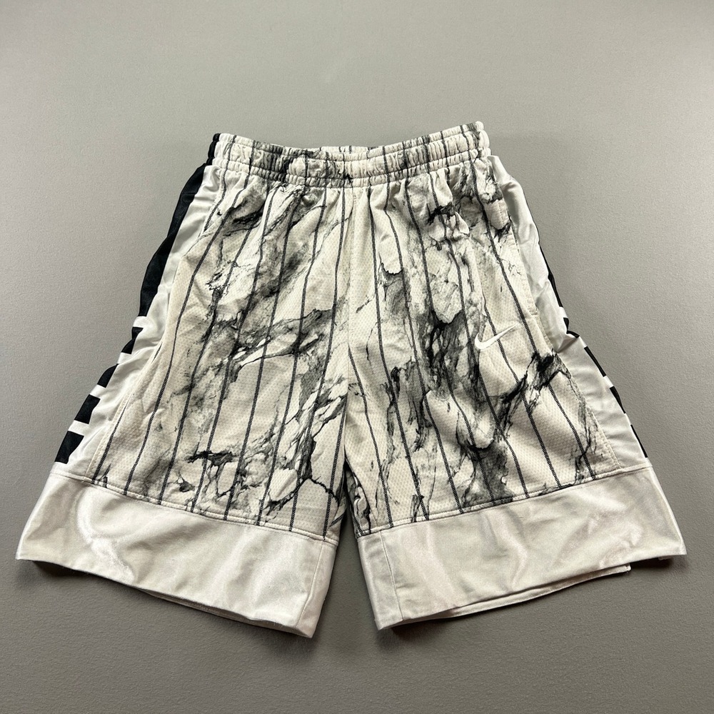 Nike Dri Fit Basketball Shorts Boys Large Multi Marble Elastic Waist Athleisure